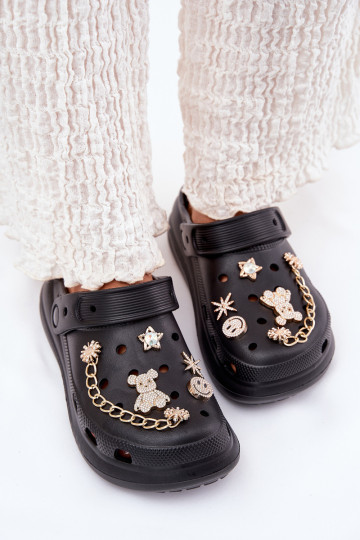 Women's Foam Slippers With Embellishments Black Linaviela 2