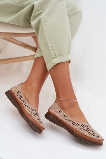 Women's Openwork Flats Sergio Leone SP-006 Pink