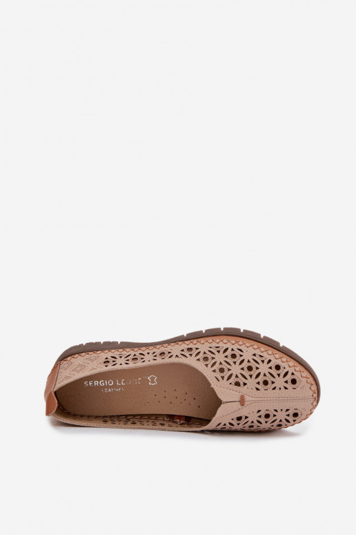 Women's Openwork Flats Sergio Leone SP-006 Pink
