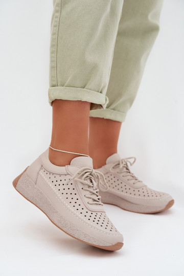 Leather Women's Sneakers Mesh Sergio Leone SP-013 Gray 2