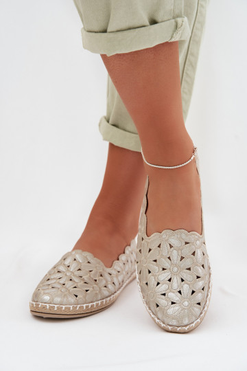 Women's Slip-On Floral Gold Ballerinas Vennice