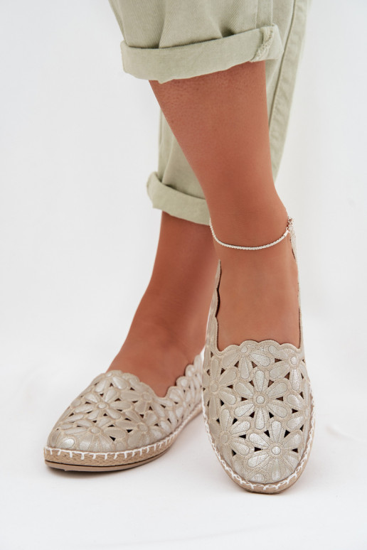 Women's Slip-On Floral Gold Ballerinas Vennice