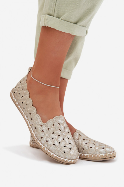 Women's Slip-On Floral Gold Ballerinas Vennice