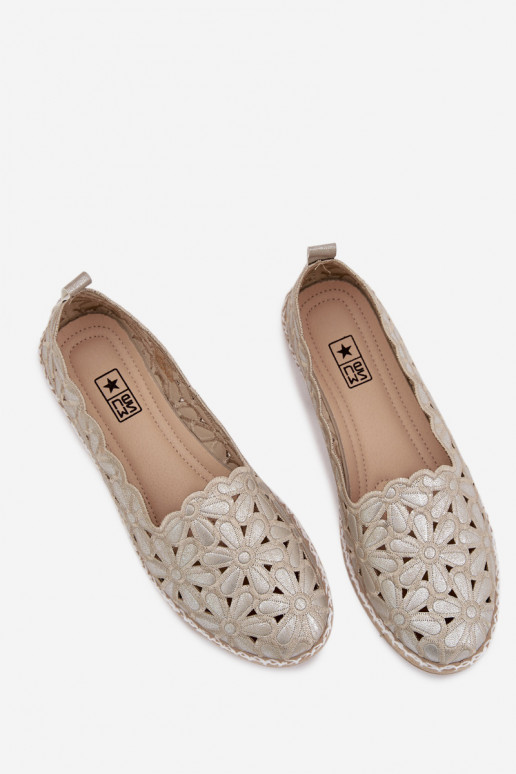 Women's Slip-On Floral Gold Ballerinas Vennice