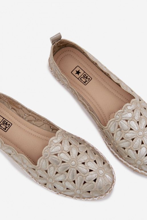 Women's Slip-On Floral Gold Ballerinas Vennice