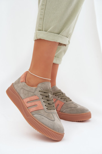 Women's Sneakers Made of Natural Suede Green Delyssia