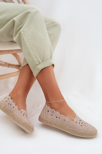 Women's Beige Platform Espadrilles Naloenma