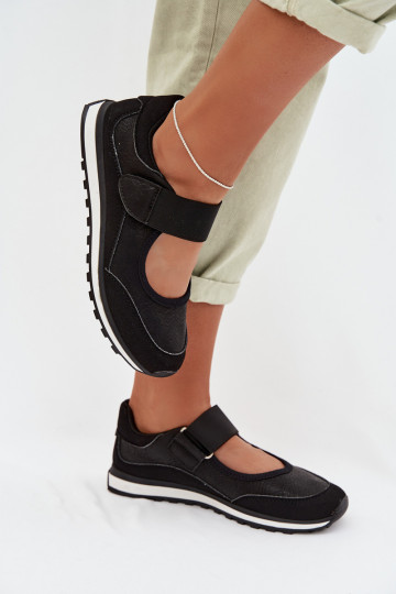 Women's Sports Shoes with Velcro Black Aveliette
