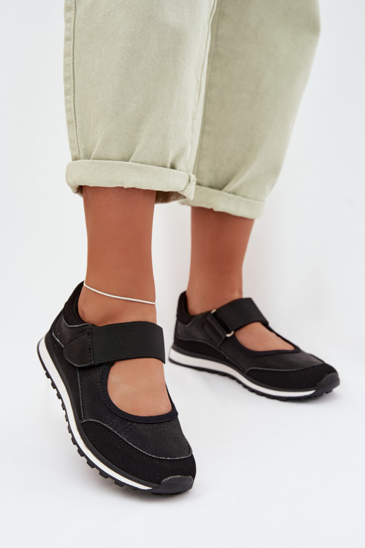 Women's Sports Shoes with Velcro Black Aveliette