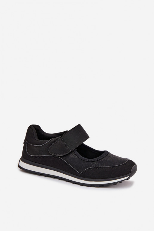 Women's Sports Shoes with Velcro Black Aveliette
