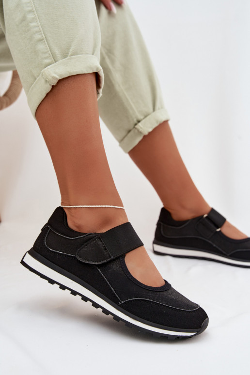 Women's Sports Shoes with Velcro Black Aveliette