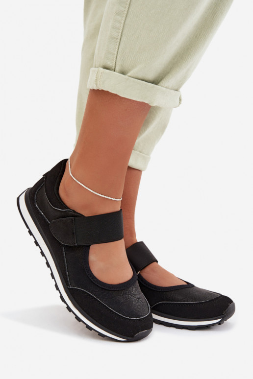 Women's Sports Shoes with Velcro Black Aveliette