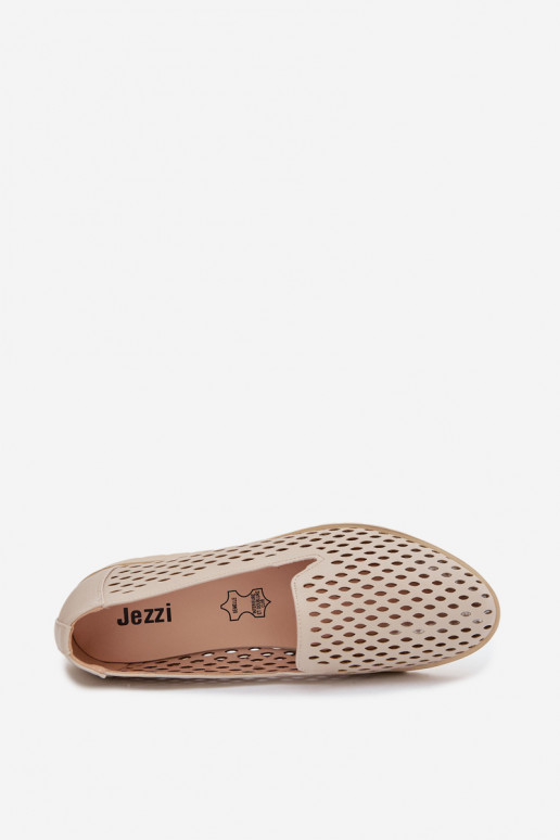Women's Perforated Loafers Beige Flariette