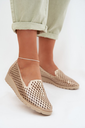 Women's Openwork Flats Gold Flariette