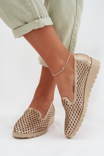 Women's Openwork Flats Gold Flariette 2