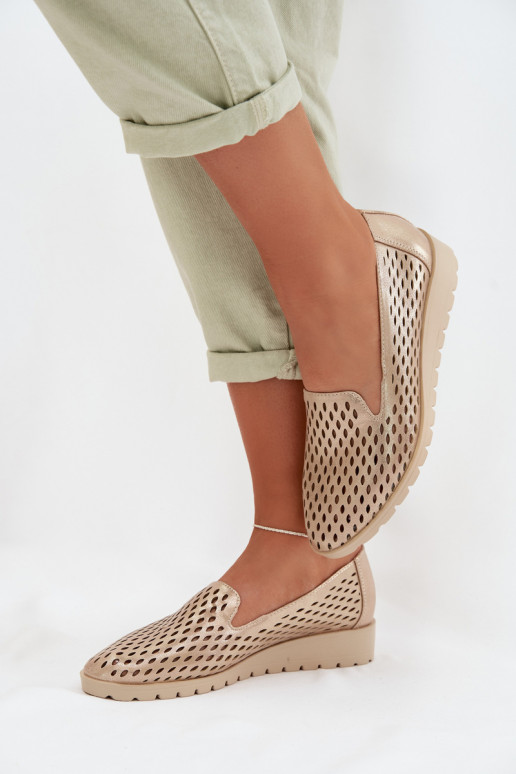 Women's Openwork Flats Gold Flariette