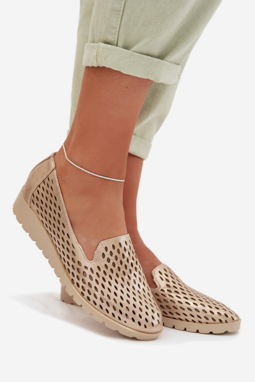 Women's Openwork Flats Gold Flariette