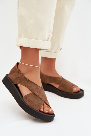 Women's Sandals Zazoo 3196 in Natural Suede Light Brown 2