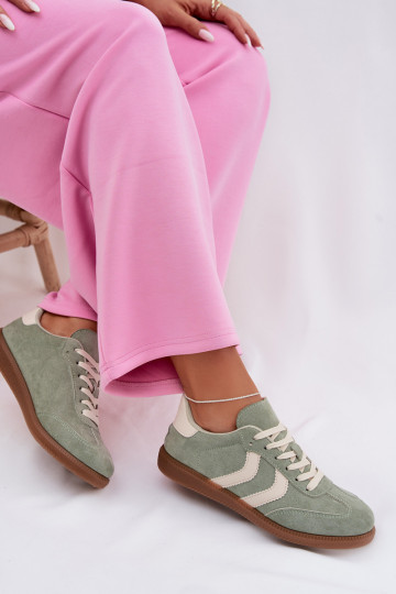 Women's Sneakers Made of Eco Suede Green Jesavella