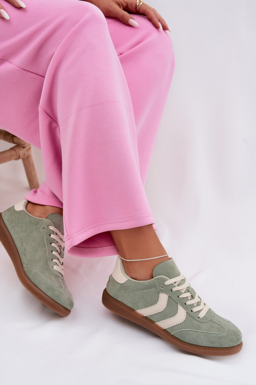 Sneakersy DamskiewithEko Zamszu Zielone Jesavella