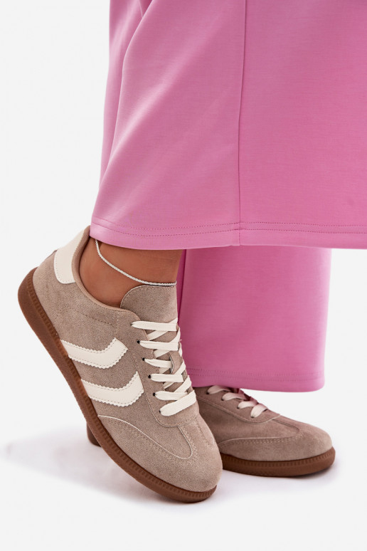 Women's Eco Suede Sneakers Dark Beige Jesavella