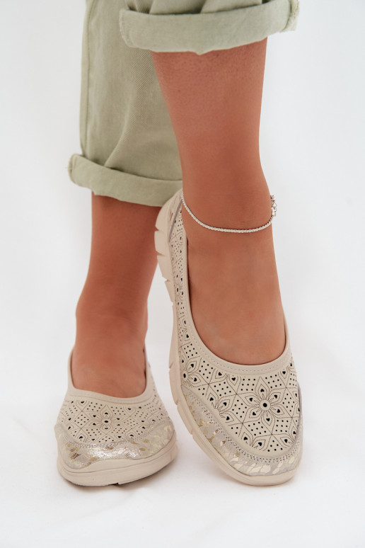 Beige Openwork Ballerinas Palorette