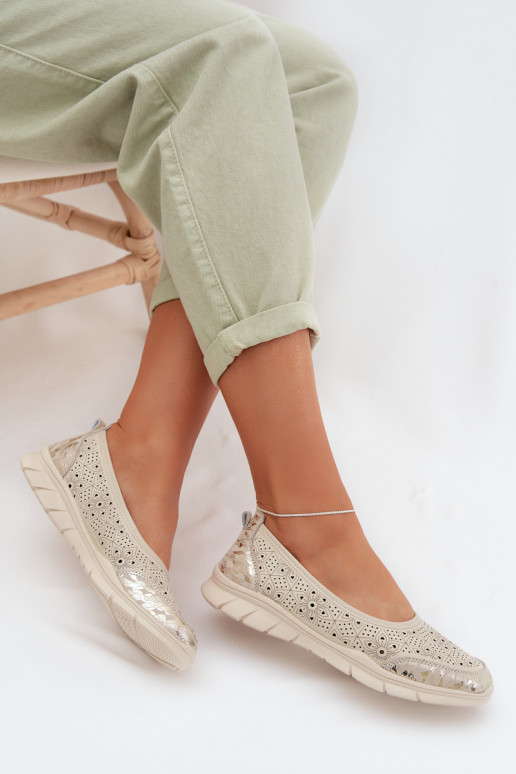 Beige Openwork Ballerinas Palorette