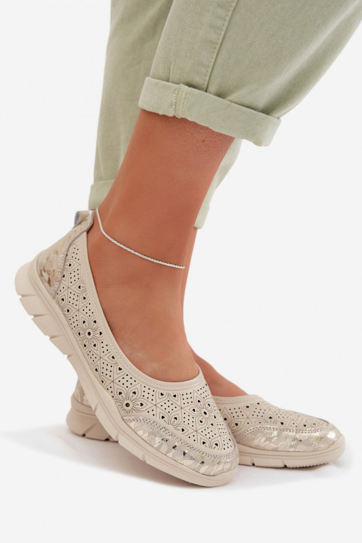 Beige Openwork Ballerinas Palorette