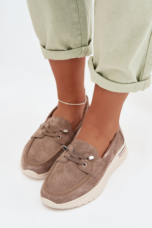 Beige Suede Loafers Selorette