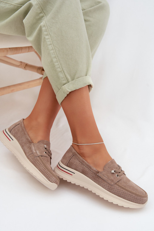 Beige Suede Loafers Selorette