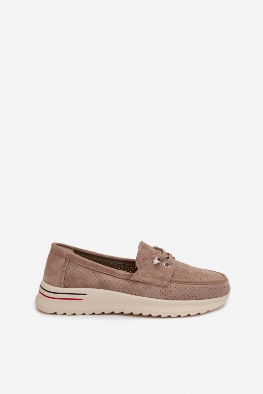 Beige Suede Loafers Selorette
