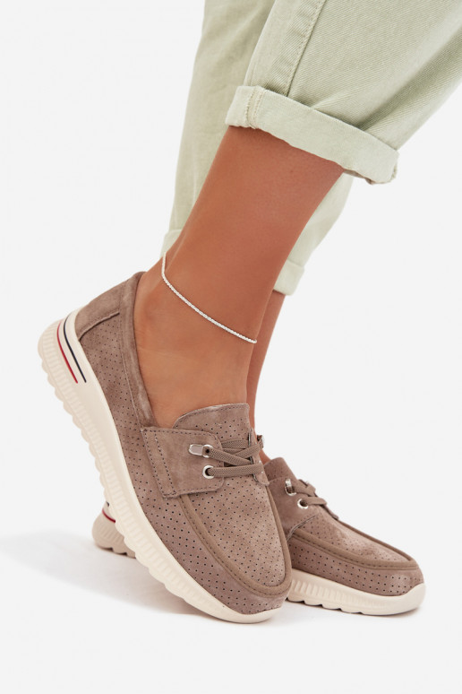 Beige Suede Loafers Selorette