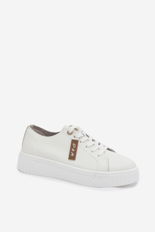 Women's Sneakers Made of Natural Leather D&A GR61-5591 White