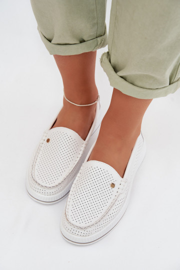 Women's Leather Loafers S.Barski GR61-5980 White