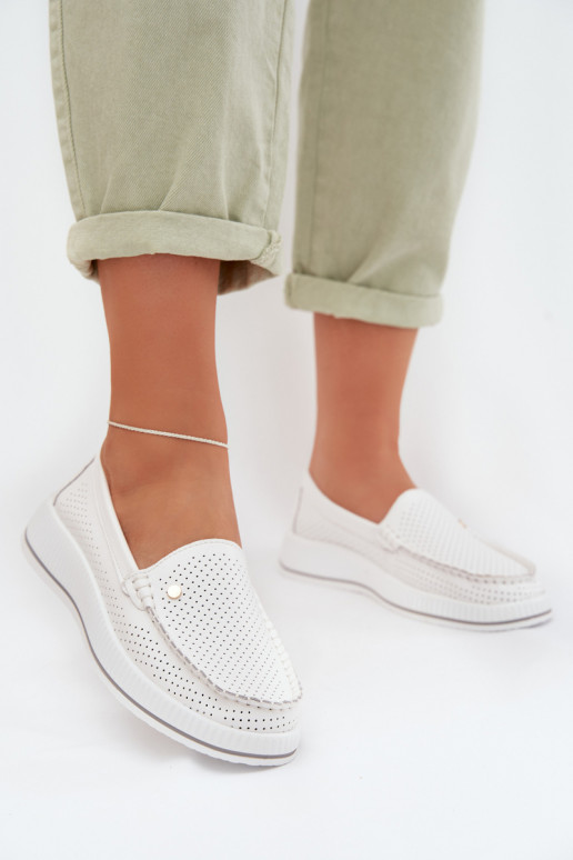 Women's Leather Loafers S.Barski GR61-5980 White