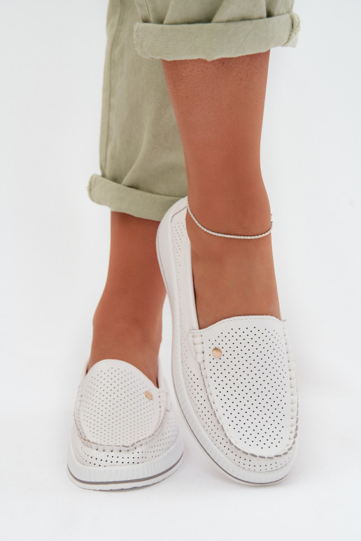 Women's Leather Loafers S.Barski GR61-5980 White