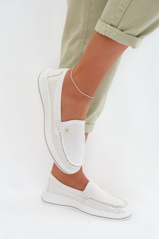 Women's Leather Loafers S.Barski GR61-5980 White