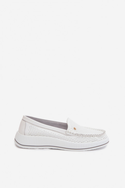 Women's Leather Loafers S.Barski GR61-5980 White