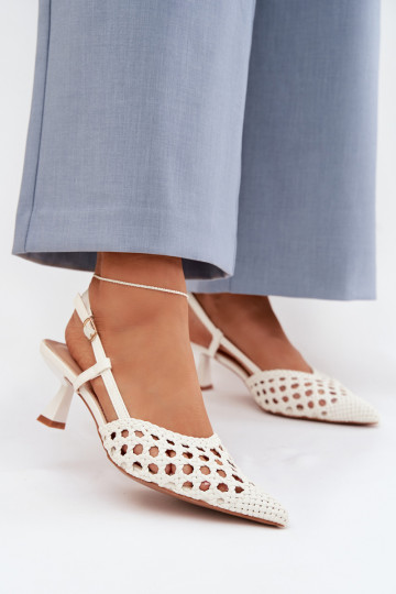 Women's Gold Woven Heeled Sandals Selinae 2