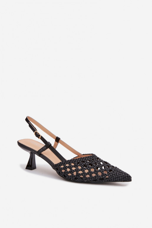 Women's Plecione Heeled Sandals Black Selinae