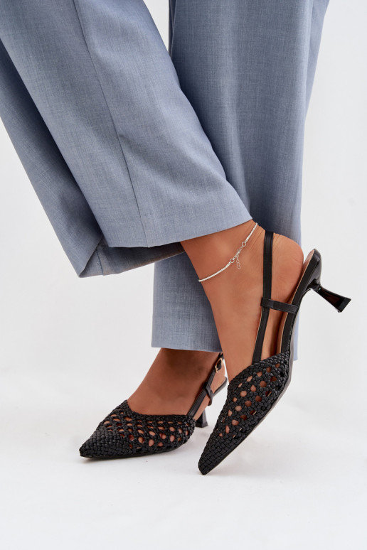 Women's Plecione Heeled Sandals Black Selinae