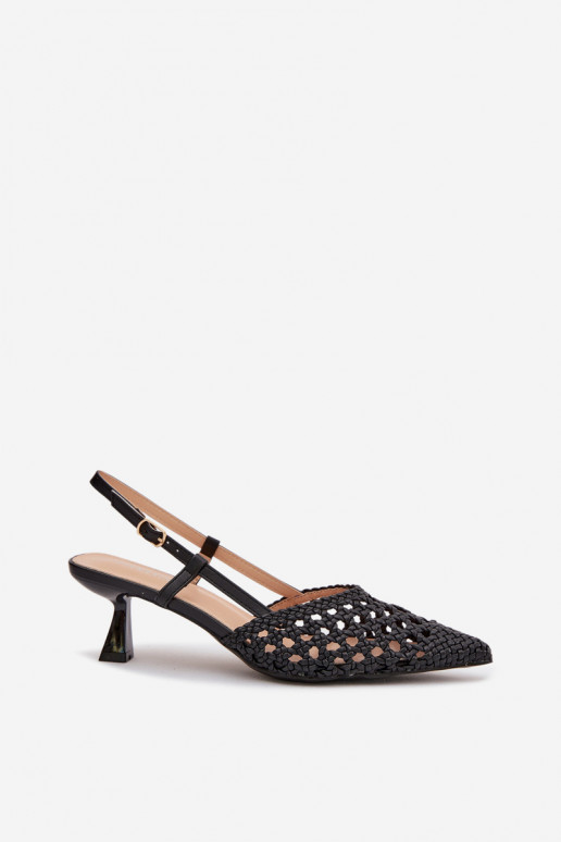 Women's Plecione Heeled Sandals Black Selinae