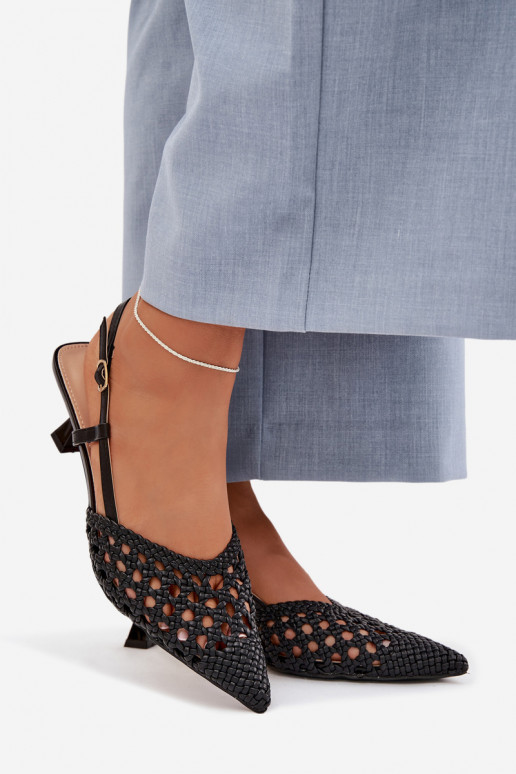 Women's Plecione Heeled Sandals Black Selinae