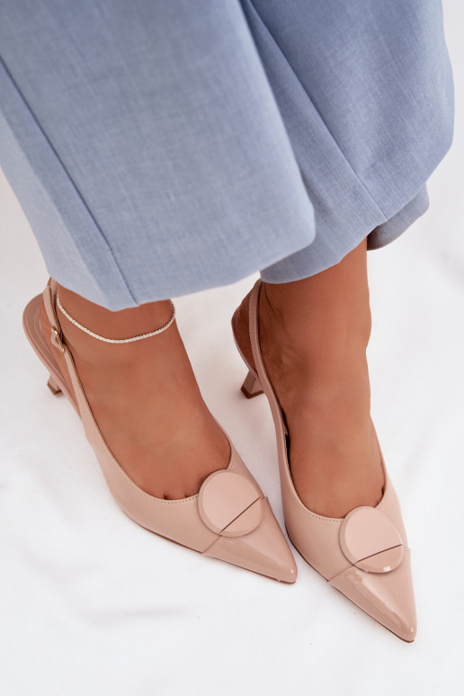 Women's High Heel Sandals With Decorative Detail Beige Mariae