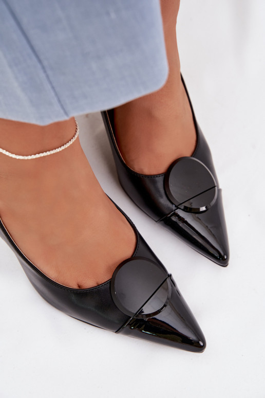 Women's High Heel Sandals With Decorative Detail Black Mariae