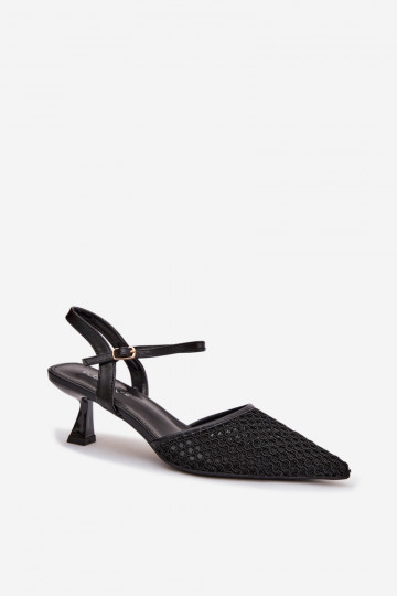 Women's High Heel Sandals With Mesh Black Brilora 2
