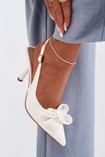Women's High Heel Sandals With Bow White Jonera 2