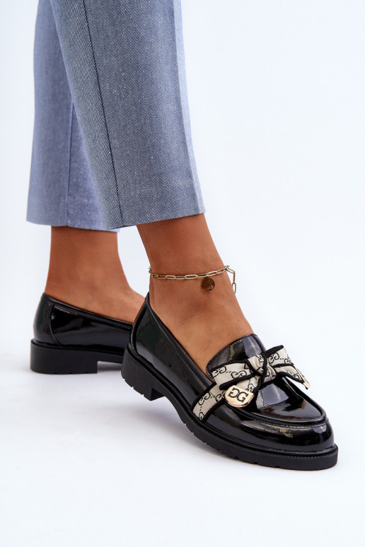 Lacquered Women's Loafers Moccasins S.Barski HY330A Black