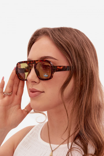Damskie Okulary PrzeciwsłonecznewithFiltrem UV Brązowo-Zielone 2