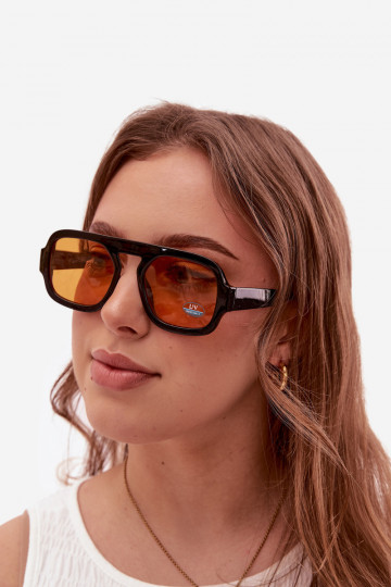Women's Sunglasses with UV Filter Black-Orange 2
